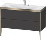 DURAVIT XViu c-bonded Waschtischunterschrank 1200 mm, 2 Auszüge, anthrazit, bodenstehend