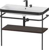 Duravit Happy D.2 c-bonded Waschtischset 975 mm Nussbaum gebürstet mit Metallkonsole