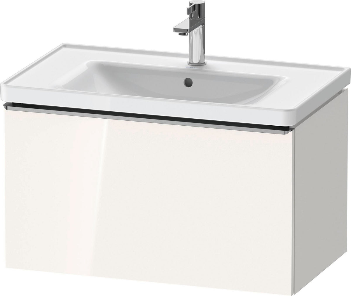 Duravit D-Neo Waschtischunterbau 784 mm Eiche Schwarz Matt mit 1 Auszug und Bronze-Griff