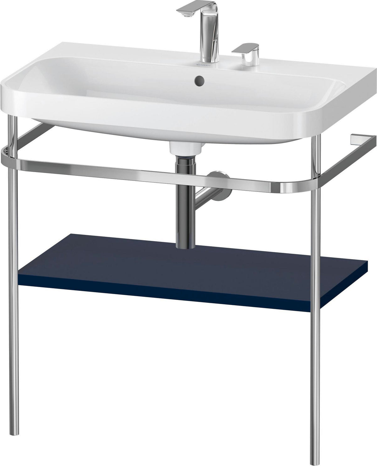DURAVIT Happy D.2 c-shaped Waschtisch-Set 775 mm mit Metallkonsole, taupe seidenmatt