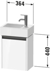 DURAVIT Ketho.2 Waschtischunterbau 364 mm Eiche Terra mit Türanschlag links