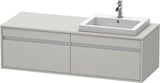 Duravit Ketho Waschtischunterbau 1400 mm wandhängend, 2 Auszüge, weiß matt, Becken links