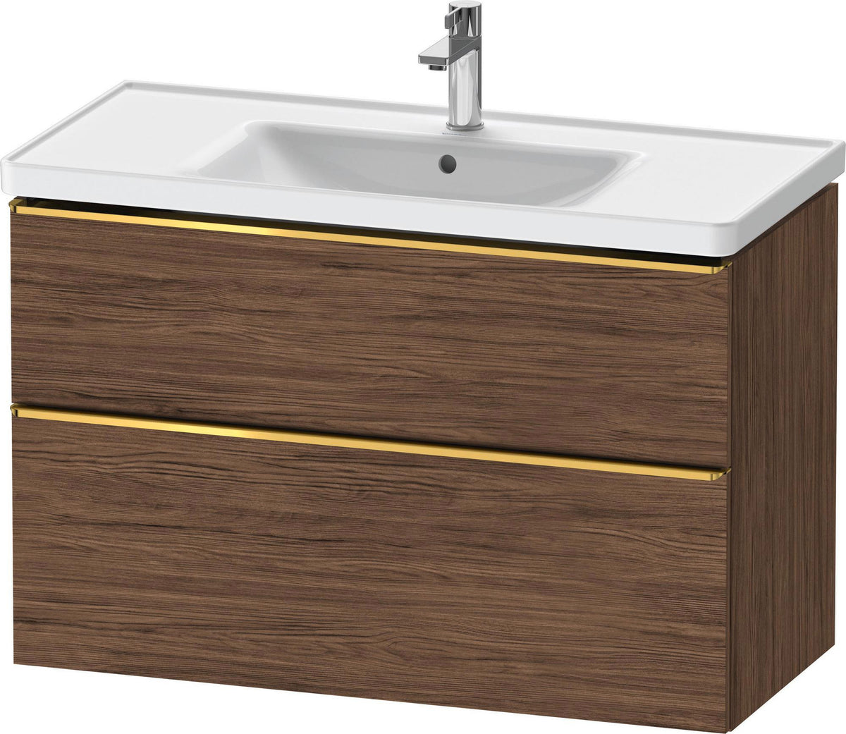 DURAVIT D-Neo Waschtischunterbau 984 mm betongrau matt mit Soft-Close und Bronze-Griff