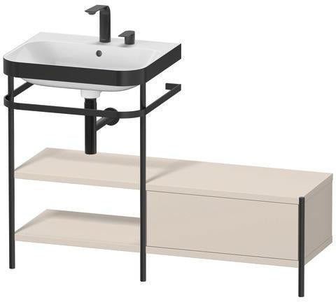 Duravit Waschtischset Happy D.2 Plus 1200x490mm Taupe Supermatt – Einrichtungssystem Nussbaum Mitte