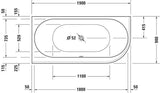 DURAVIT Badewanne Darling New 1900 x 900 mm Eck links mit 2 Rückenschrägen und Gestell