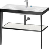 Duravit XViu c-bonded Waschtischset 1000 mm mit Metallkonsole, weiß hochglanz / schwarz matt – inkl. Waschschüssel