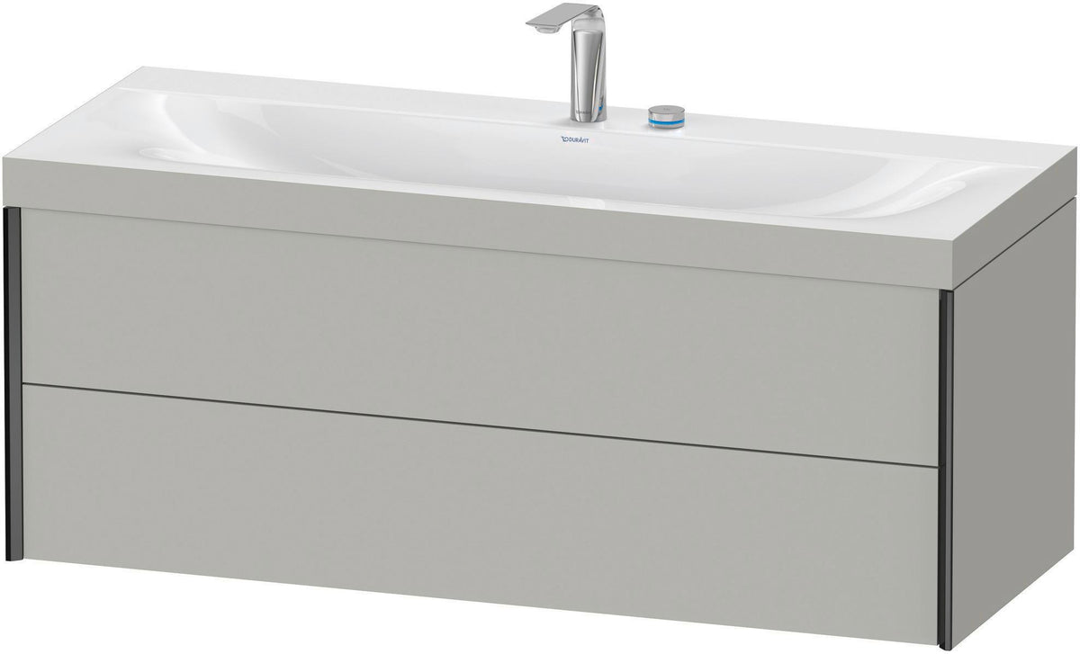 DURAVIT XViu c-bonded Waschtischunterschrank 1200 mm, 2 Schubkästen, schwarz matt / betongrau matt