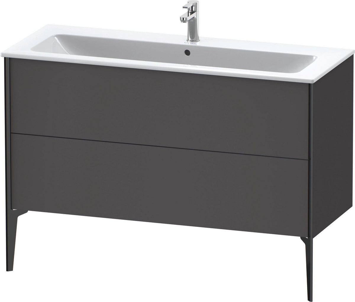 DURAVIT XViu Waschtischunterbau bodenstehend 1210 mm, 2 Auszüge, champagner matt/weiß matt