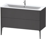 DURAVIT XViu Waschtischunterbau bodenstehend 1210 mm, 2 Auszüge, champagner matt/weiß matt