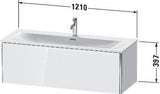 Duravit XSquare Waschtischunterbau 1210 mm für Viu 234412 – Wandhängend, Taubenblau Seidenmatt