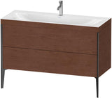 DURAVIT XViu c-bonded Waschtischunterbauset 1200 mm, 2 Auszüge, Nussbaum/Schwarz matt