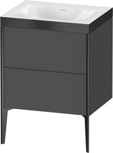 DURAVIT XViu Waschtischunterbauset 610x600x480mm schwarz matt graphit matt 2 Auszüge