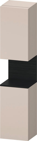 DURAVIT Qatego Hochschrank 400 mm, 2 Türen, weiß Hochglanz, Eiche Schw. Matt