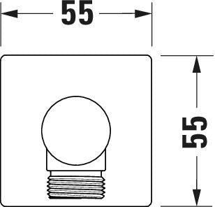 Duravit Wandanschlussbogen 55x102 mm Eckig Chrom – Brausen und Zubehör