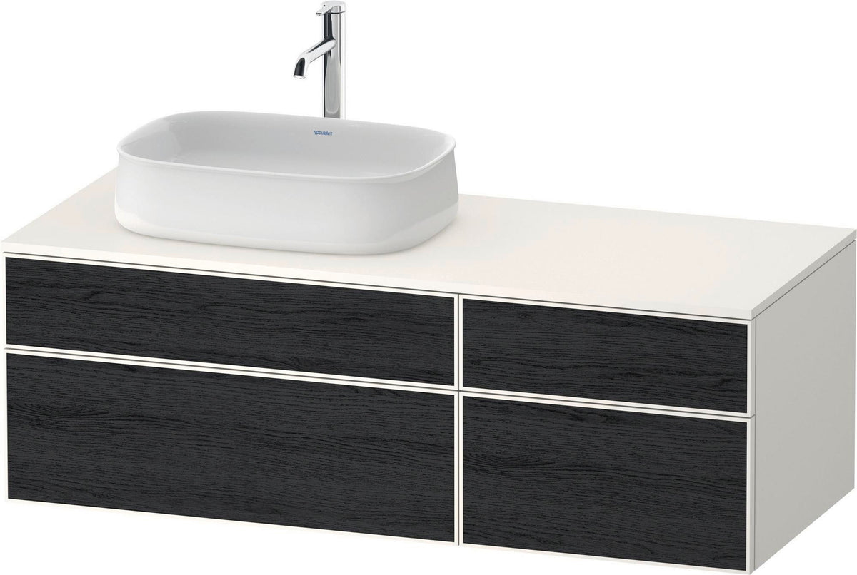 DURAVIT Zencha Konsolen-Waschtischunterbau 1300 mm Eiche Anthrazit mit 2 Auszügen