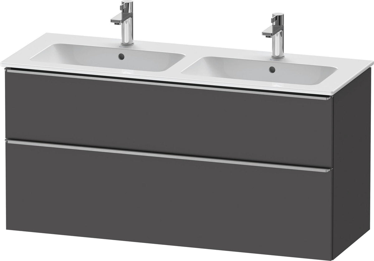 Duravit D-Neo Waschtischunterbau 1280 mm betongrau matt – wandhängend, 1 Auszug, Bronze Griff
