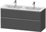 Duravit D-Neo Waschtischunterbau 1280 mm betongrau matt – wandhängend, 1 Auszug, Bronze Griff