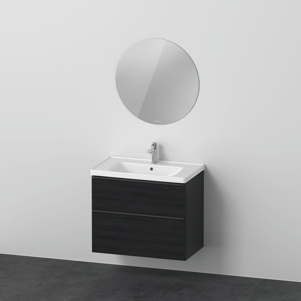 Duravit D-Neo Möbel-Set wandhängend 800x480mm mit Waschtisch, Unterbau, Auszug, Spiegel und LED-Beleuchtung in Eiche