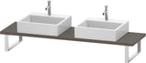 Duravit L-Cube Konsole variabel, 480 mm tief, weiß matt, mit 2 Waschschüssel-Aussparungen