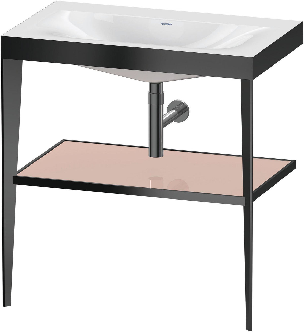 DURAVIT XViu c-bonded Waschtisch-Set mit Metallkonsole, 800 mm, apricot pearl hochglanz