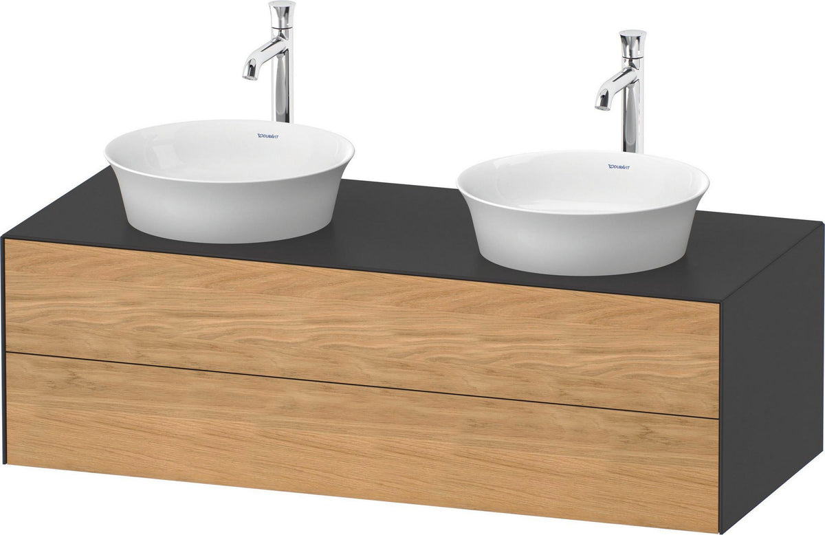 Duravit White Tulip Waschtischunterbau 1300 mm, 2 Schubkästen, graphit seidenmatt, wandhängend