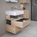 DURAVIT Qatego Waschtischunterbau 590 mm wandhängend, 1 Auszug, weiß Hochglanz, Nische Eiche Schwarz