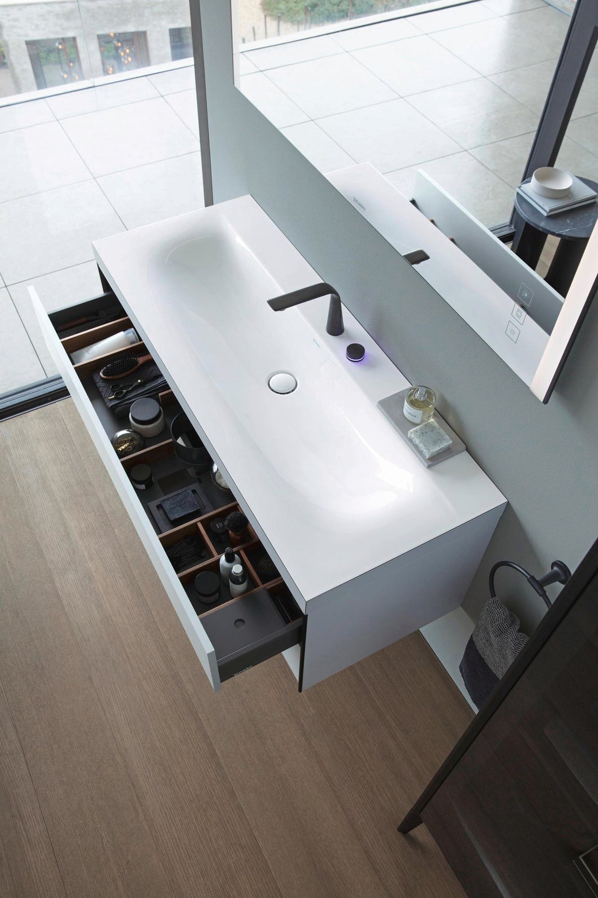 DURAVIT Starck T Handtuchring Chrom 210 mm – Schwenkbar, Verdeckte Befestigung, Rostfreier Stahl