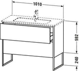 Duravit XSquare Waschtischunterbau 1010 mm mit 2 Auszügen, s-matt, Eiche Ahorn, Midi