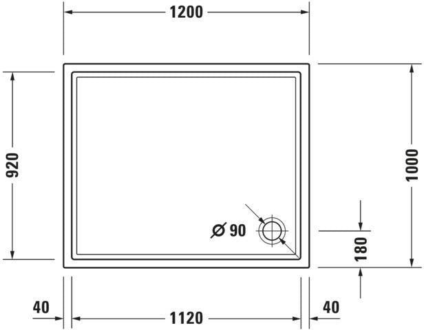 DURAVIT Starck Slimline Duschwanne 1200x800x55 mm Weiß Sanitäracryl von Philippe Starck