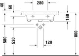 DURAVIT Waschtisch Starck 3 Vital 700 mm mit Überlauf und Hahnlochbank, weiß