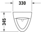 DURAVIT Urinal Katja Universal – Zulauf oben, absaugend, ohne Deckel, weiß