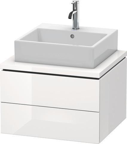 Duravit L-Cube Waschtischunterbau 620 mm taupe supermatt – 2 Schubkästen, Tip-On, wandmontiert