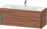 DURAVIT XViu c-bonded Waschtischunterbauset 1200 mm, 2 Schubkästen, Nussbaum gebürstet, schwarz matt