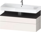Duravit Qatego Waschtischunterbau 1190 mm – Weiß Matt mit Eiche Schwarz Nische, 1 Auszug, LED