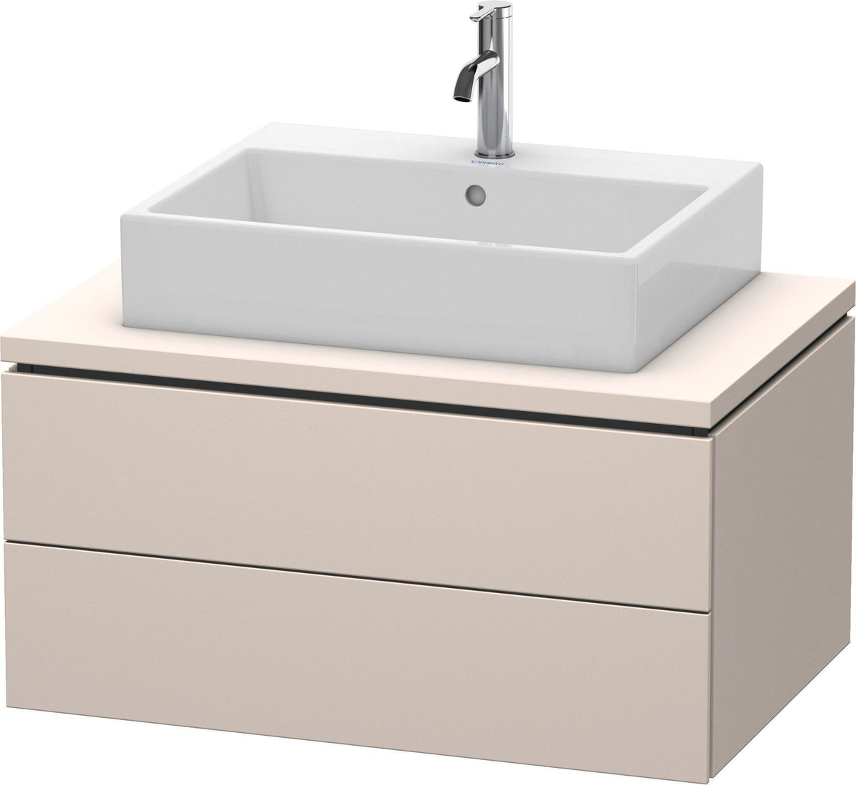 DURAVIT L-Cube Konsolenwaschtischunterbau 820 mm betongrau matt mit 2 Schubkästen