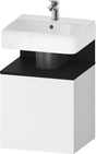 DURAVIT Qatego Waschtischunterbau 490 mm wandhängend, 1 Tür links, Weiß Matt mit Eiche Schwarz Nische