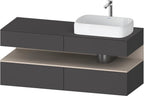 graphit matt / Nische taupe supermatt, mit Siphonausschnitt und Schürze / anthrazit