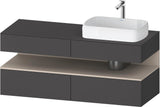 DURAVIT Qatego Konsolenwaschtischunterbau 1400 mm Weiß Matt Eiche Schwarz Matt wandhängend