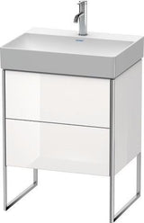 Duravit XSQUARE Waschtischunterbau 584x731x460 mm mit integriertem Fußgestell, 2 Auszüge, s-matt/Eiche