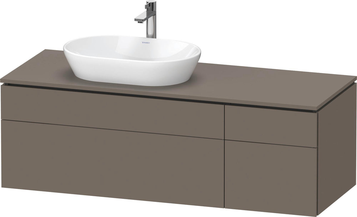 Duravit L-Cube Waschtischunterbau 1420 mm Taupe supermatt mit Tip-On Technik