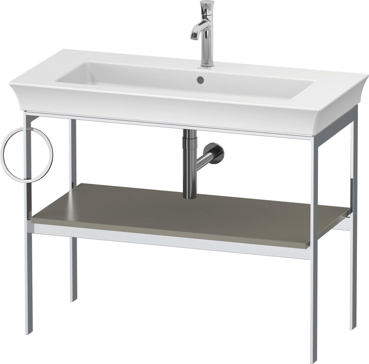 DURAVIT White Tulip Metallkonsole 984 mm von Philippe Starck – Höhenverstellbar, Weiß Seidenmatt