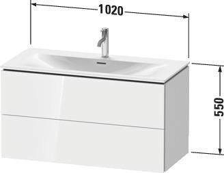 DURAVIT L-Cube Waschtischunterbau, wandhängend, 1020 mm, 2 Schubkästen, weiß matt