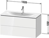 DURAVIT L-Cube Waschtischunterbau, wandhängend, 1020 mm, 2 Schubkästen, weiß matt