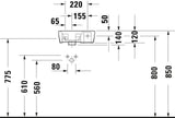 DURAVIT DuraStyle Handwaschbecken 360x220mm, 1 Hahnloch rechts, ohne Überlauf, weiß