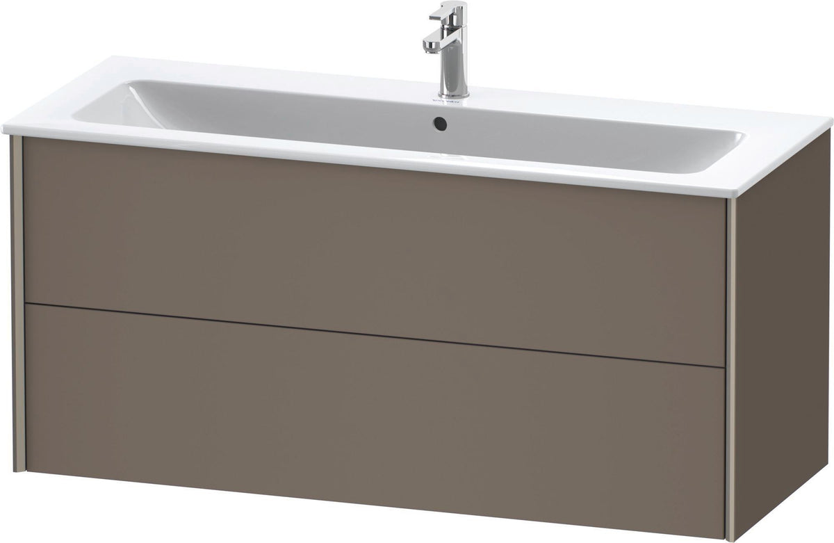Duravit XViu Waschtischunterbau wandhängend 1210 mm, 2 Schubkästen, champagner matt/weiß matt