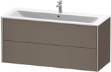 Duravit XViu Waschtischunterbau wandhängend 1210 mm, 2 Schubkästen, champagner matt/weiß matt