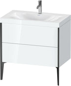 Mitteldichte Faserplatte (MDF) / 2Ausz.,1Hl,schwarz matt/weiß hochgl. / weiß hochglanz