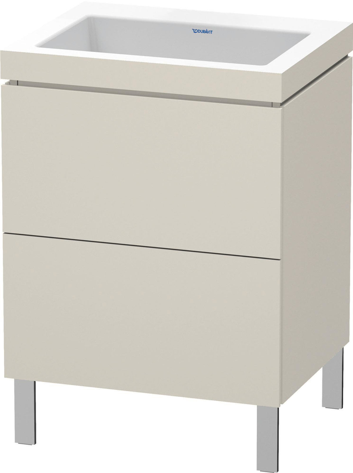 DURAVIT L-Cube c-bonded Waschtischset 600 mm mit 2 Auszügen und Tip-on-Technik