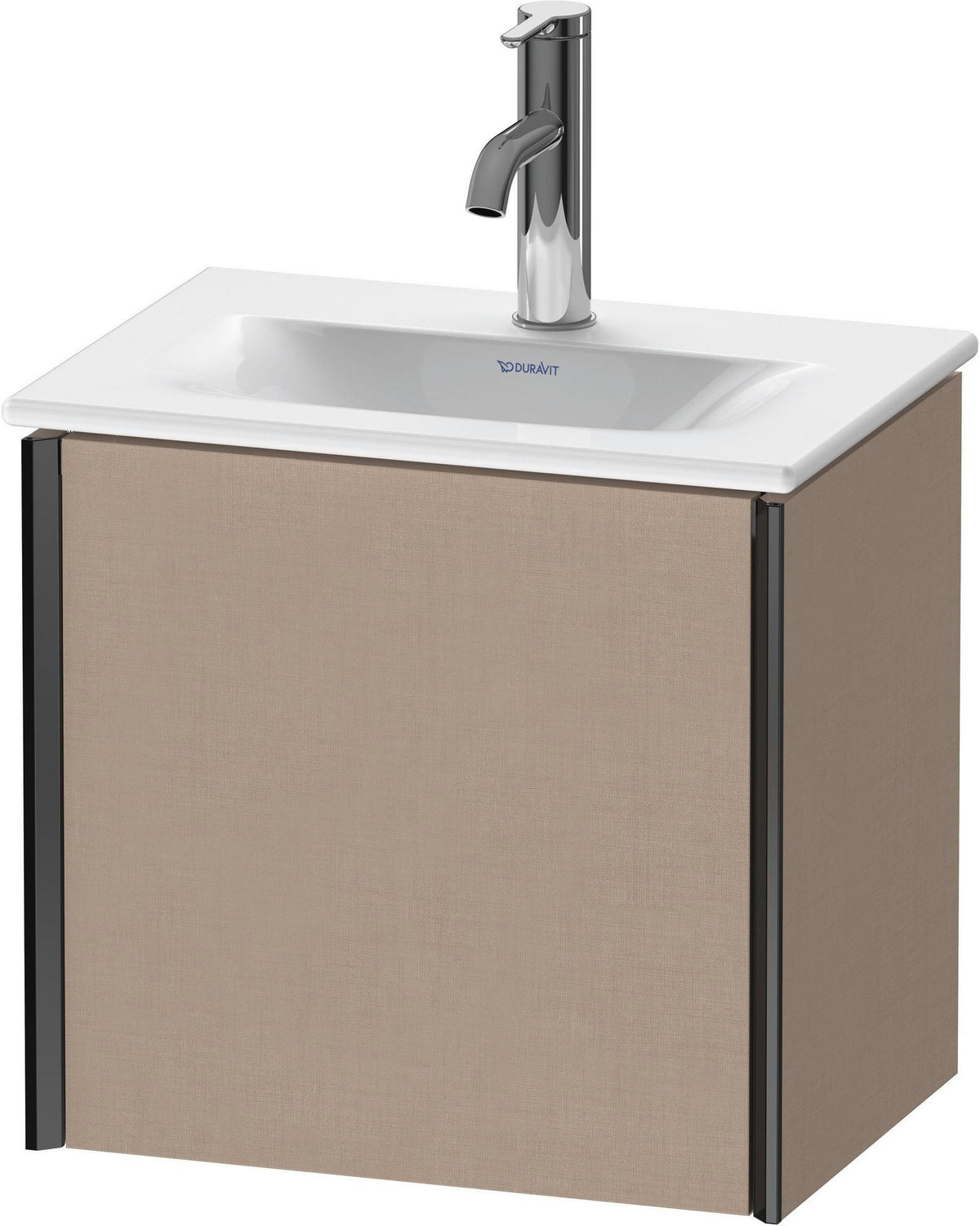 Duravit XViu Waschtischunterbau 397x430x310 mm, 1 Tür links, schwarz matt/leinen – wandhängend