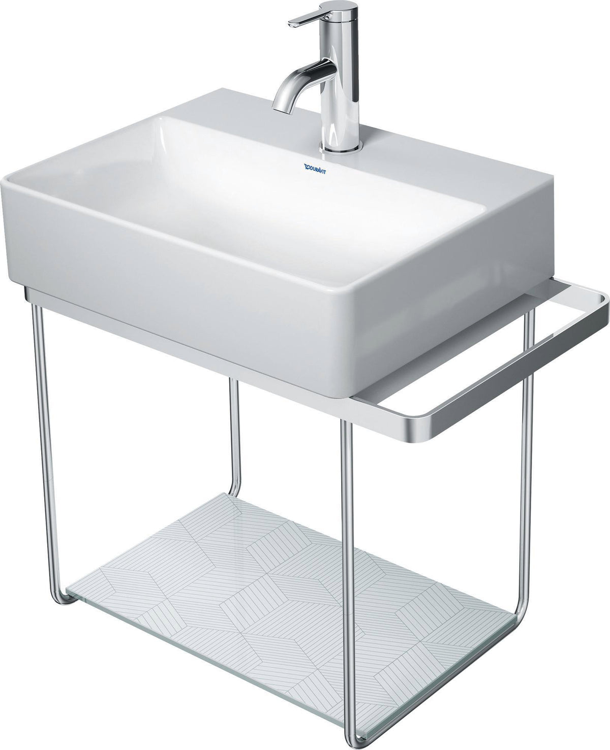 Duravit DuraSquare Metallkonsole mit Handtuchhalter links/rechts, chrom, 333x516x400 mm
